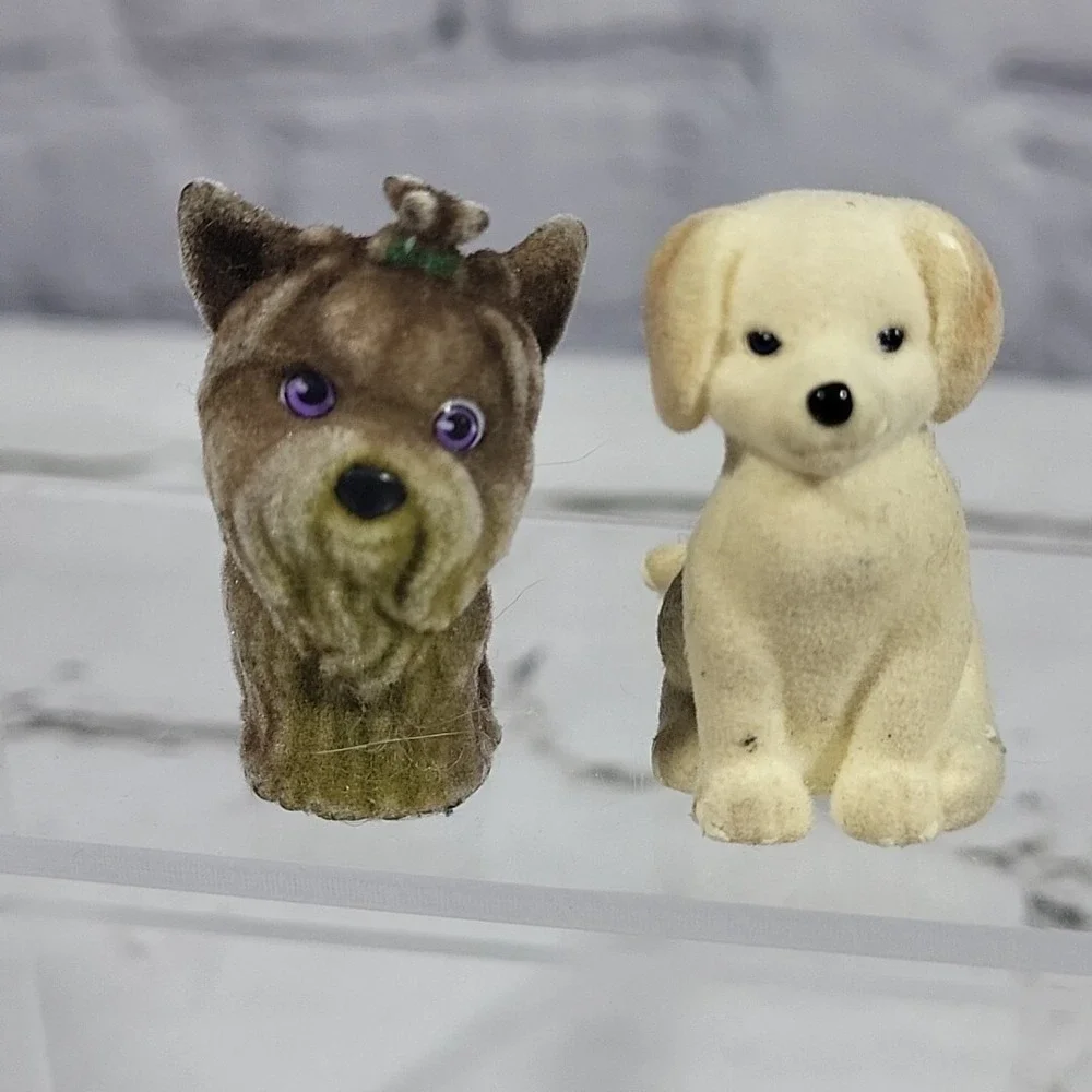 Mini Puppy Dogs Flocked Figures Lot of 5 Some Puppy in‎ My Pocket